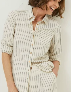 FatFace Olivia Stripe Linen Blend Shirt|Women Shirts & Blouses