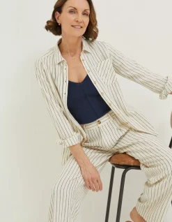 FatFace Olivia Stripe Linen Blend Shirt|Women Shirts & Blouses