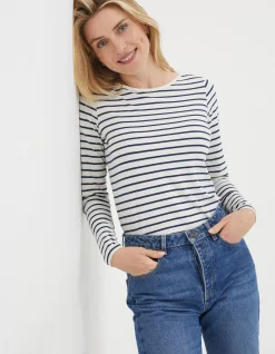 FatFace Organic Cotton Breton T Shirt|Women Tops & T-Shirts