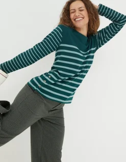 FatFace Organic Cotton Button Breton|Women Tops & T-Shirts