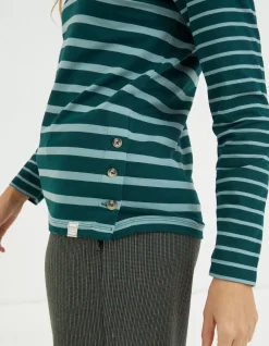 FatFace Organic Cotton Button Breton|Women Tops & T-Shirts
