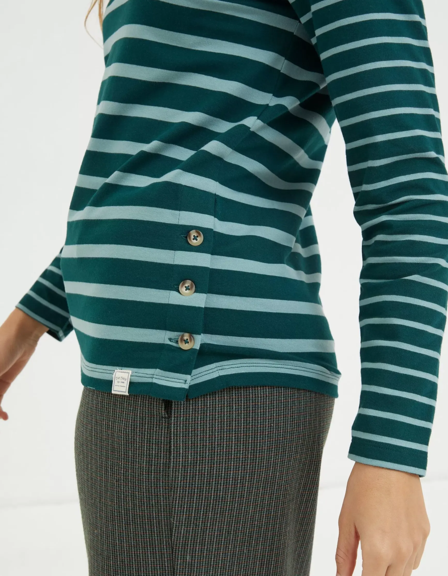 FatFace Organic Cotton Button Breton|Women Tops & T-Shirts