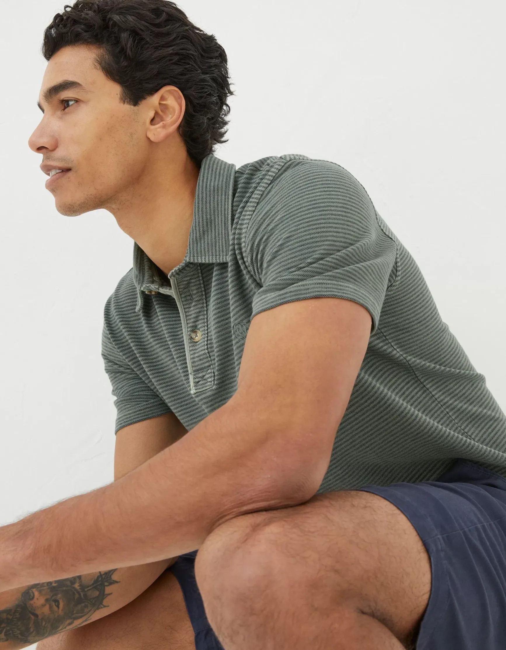 FatFace Organic Cotton Fine Stripe Polo|Men View All