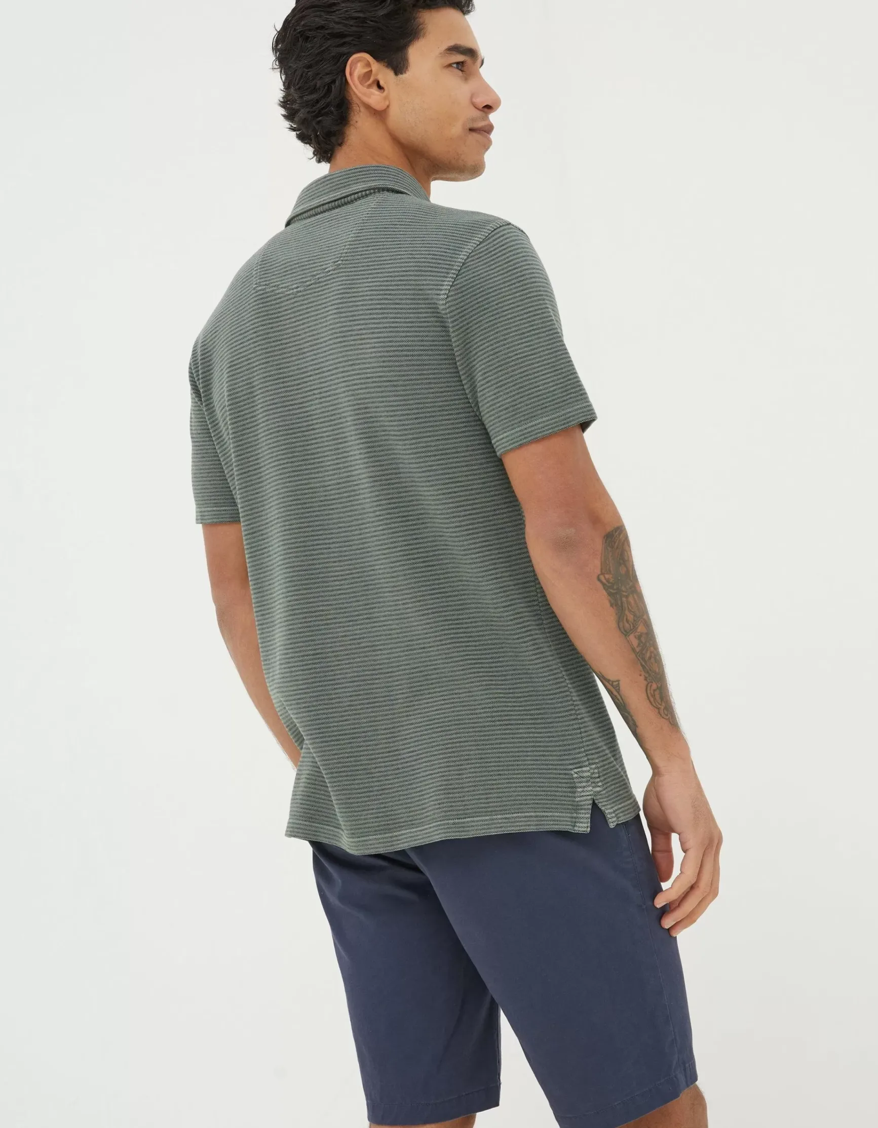FatFace Organic Cotton Fine Stripe Polo|Men View All