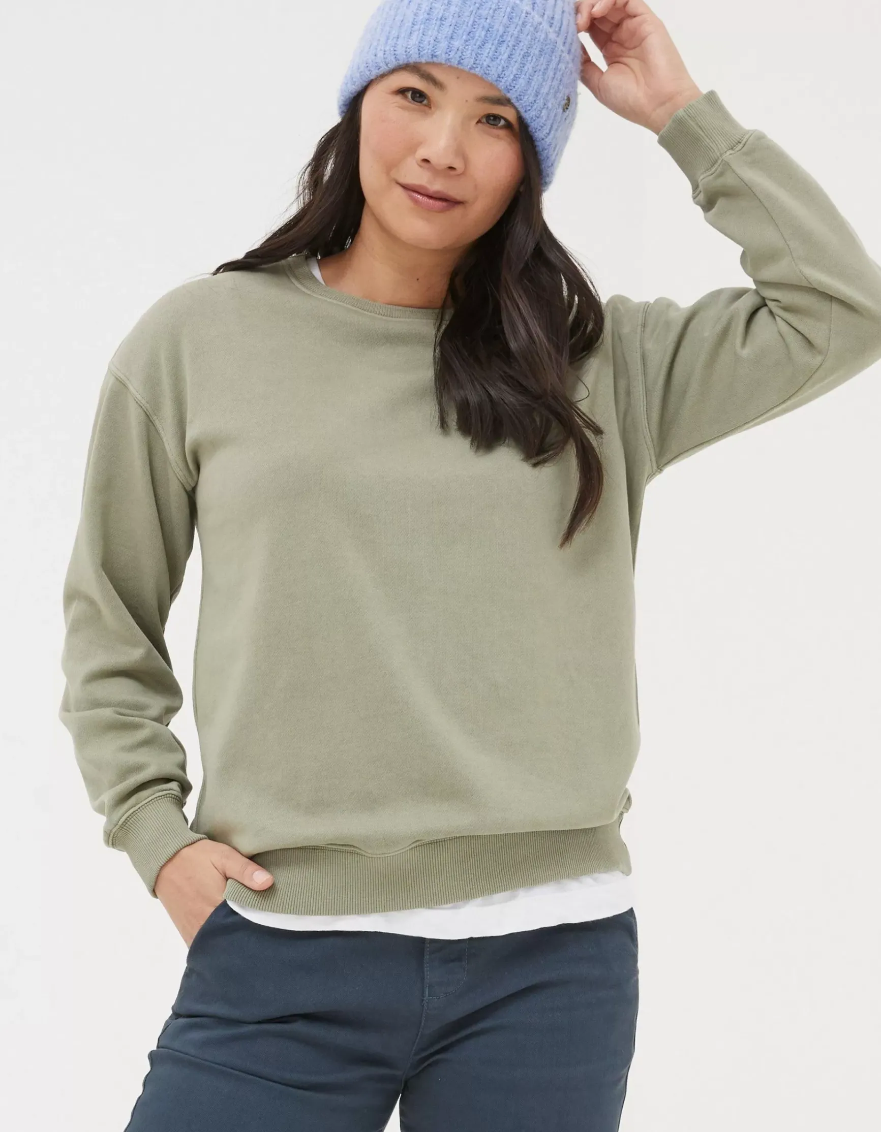 FatFace Organic Cotton Georgia Crew Sweatshirt|Women Sweatshirts & Hoodies