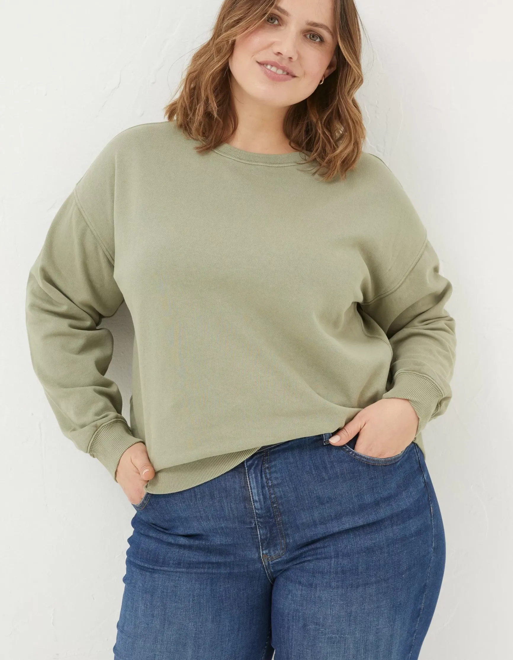 FatFace Organic Cotton Georgia Crew Sweatshirt|Women Sweatshirts & Hoodies
