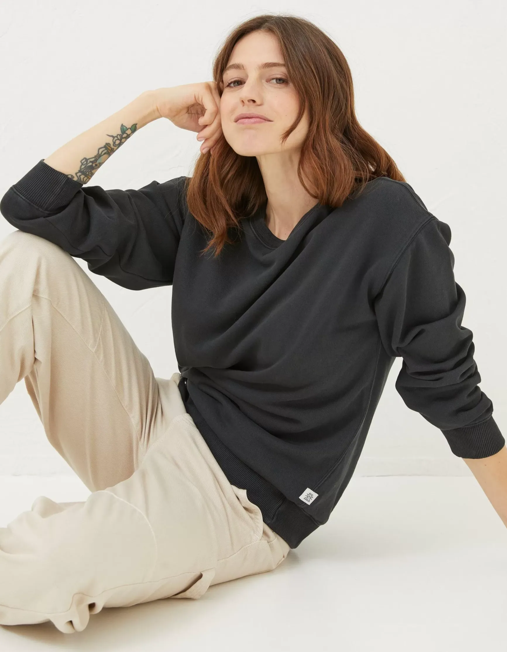 FatFace Organic Cotton Georgia Crew Sweatshirt|Women Sweatshirts & Hoodies
