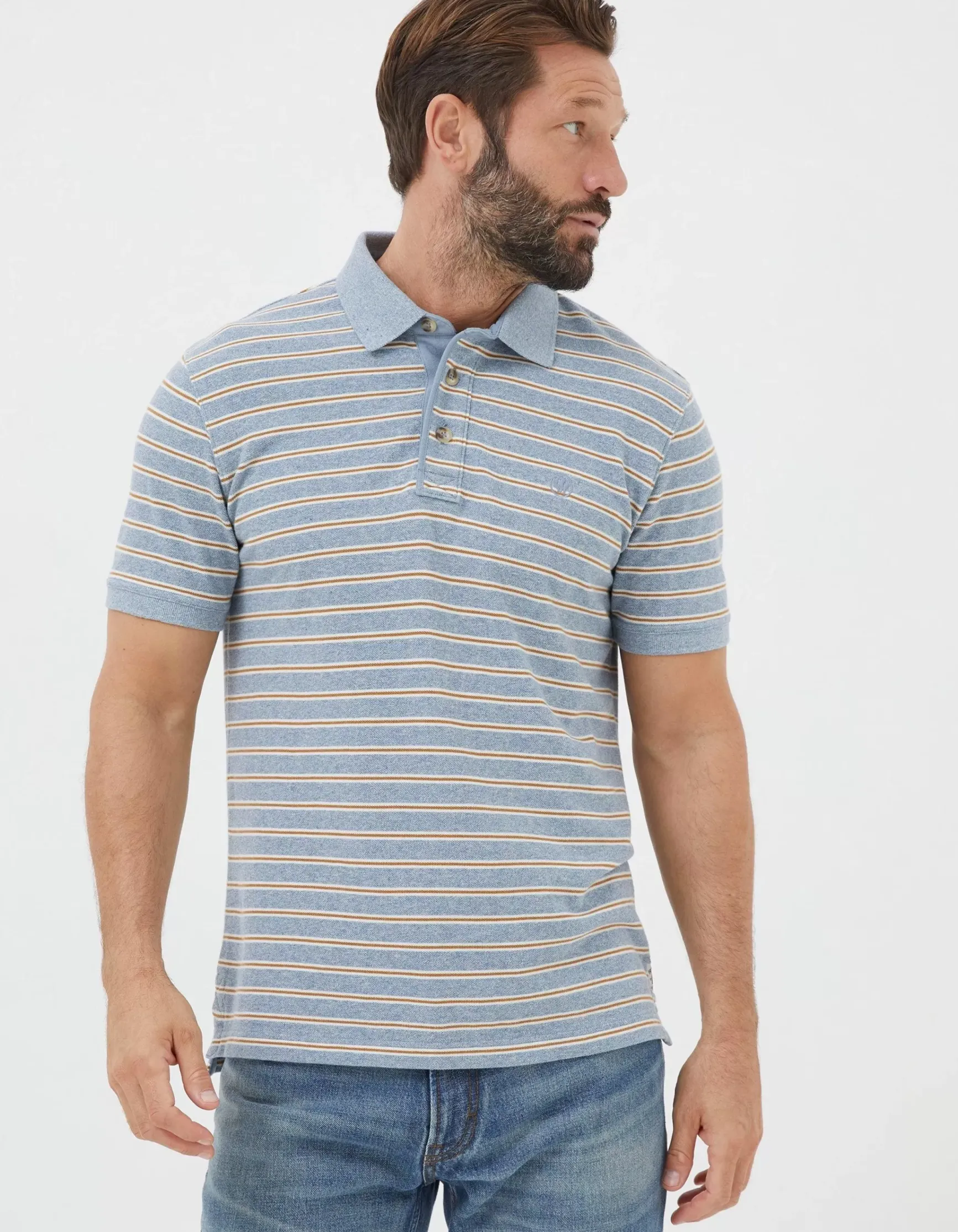 FatFace Organic Cotton Stripe Polo|Men View All