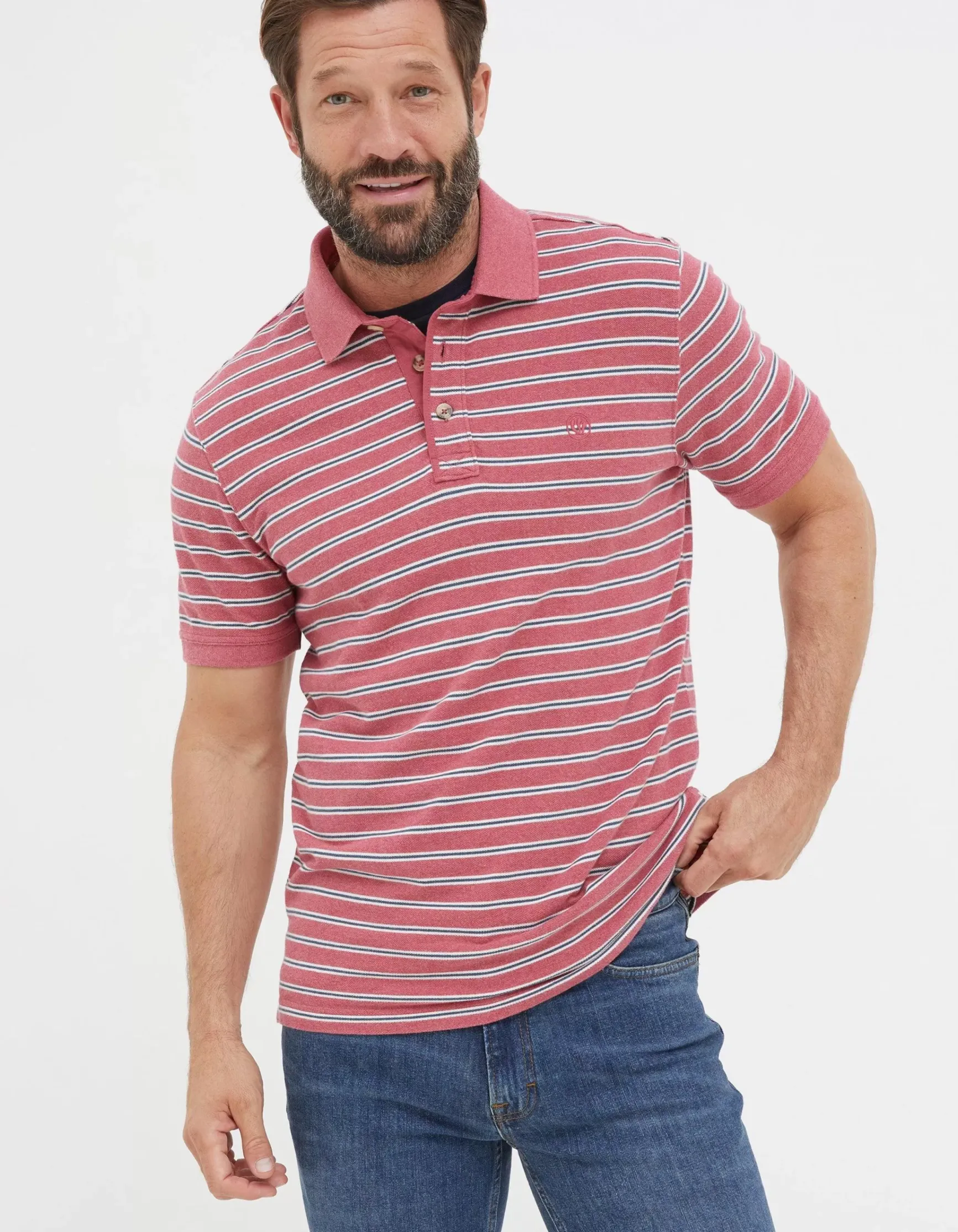 FatFace Organic Cotton Stripe Polo|Men View All