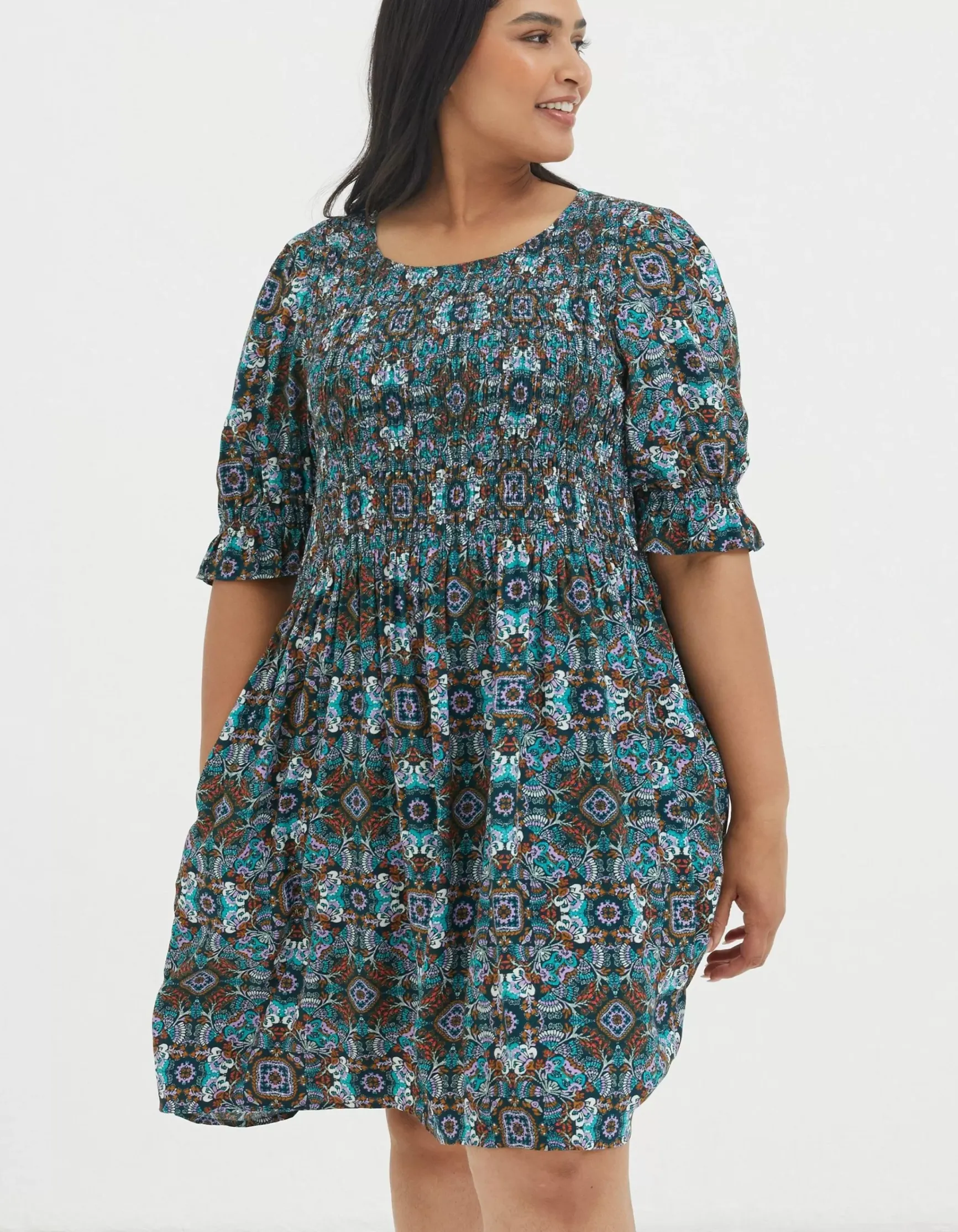 FatFace Pacey Mirrored Floral Dress|Women Dresses