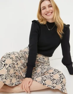 FatFace Pat Damask Floral Midi Skirt|Women Skirts