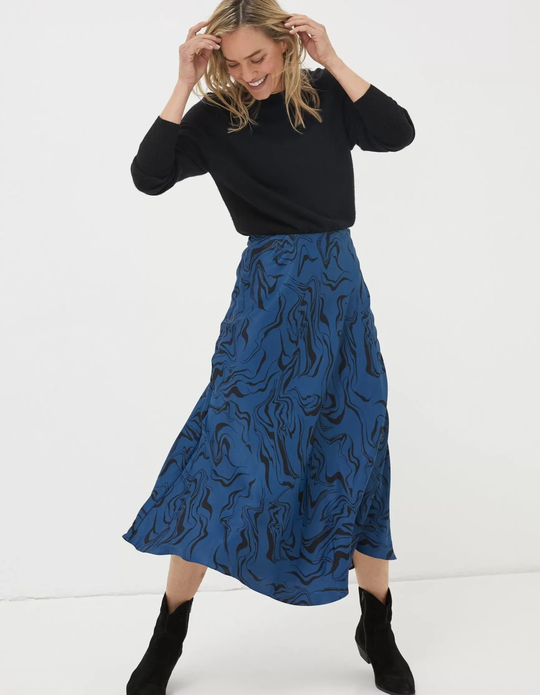 FatFace Pat Marble Midi Skirt|Women Skirts