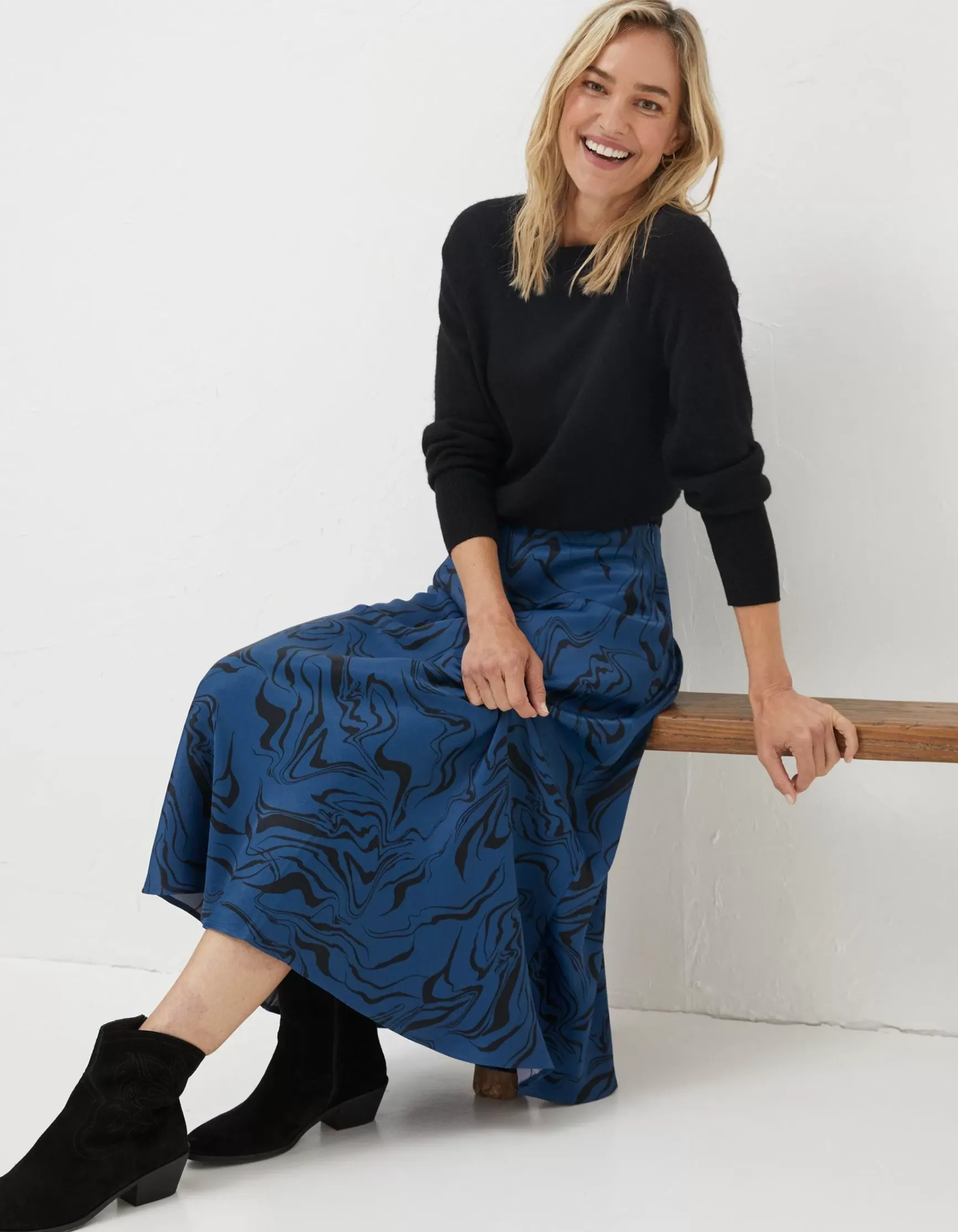FatFace Pat Marble Midi Skirt|Women Skirts