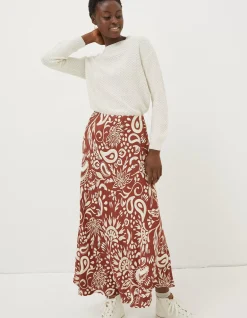FatFace Pat Watercolour Midi Skirt|Women Skirts