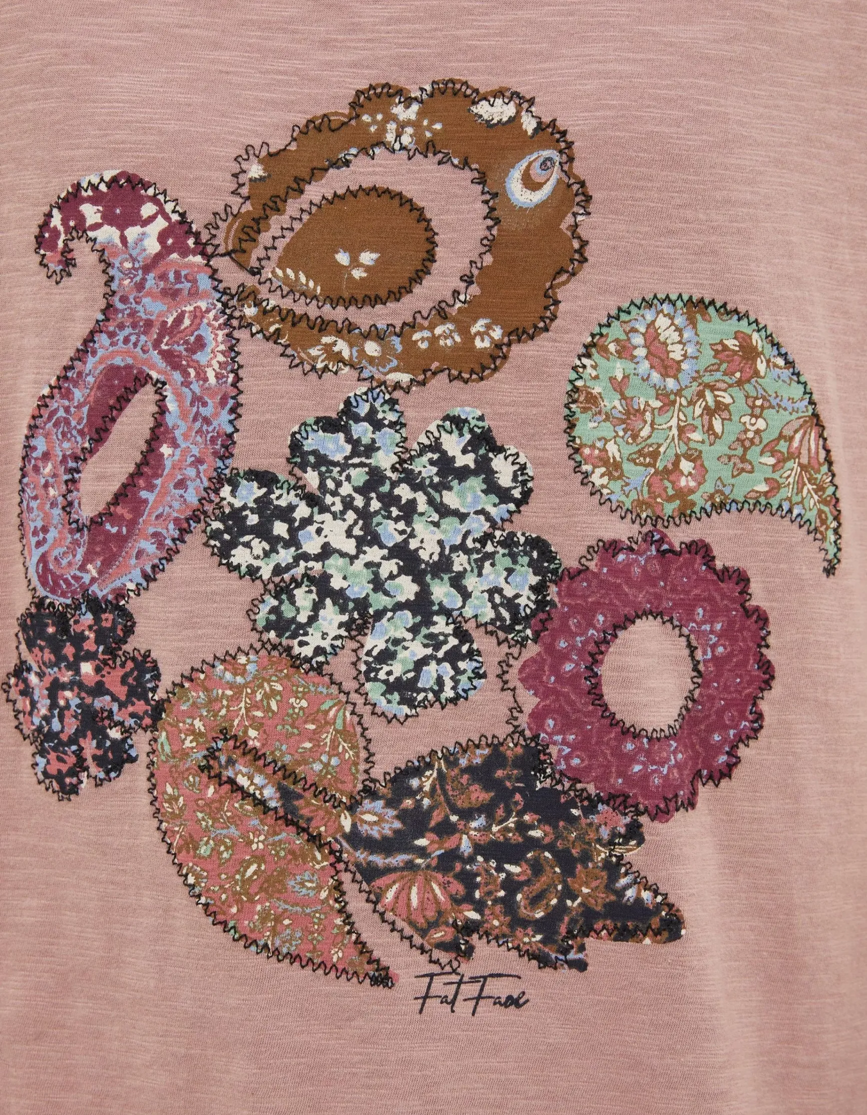 FatFace Patchwork Paisley Graphic Tee|Women Tops & T-Shirts