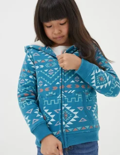 FatFace Pattern Zip Sweat Hoodie|Girls View All