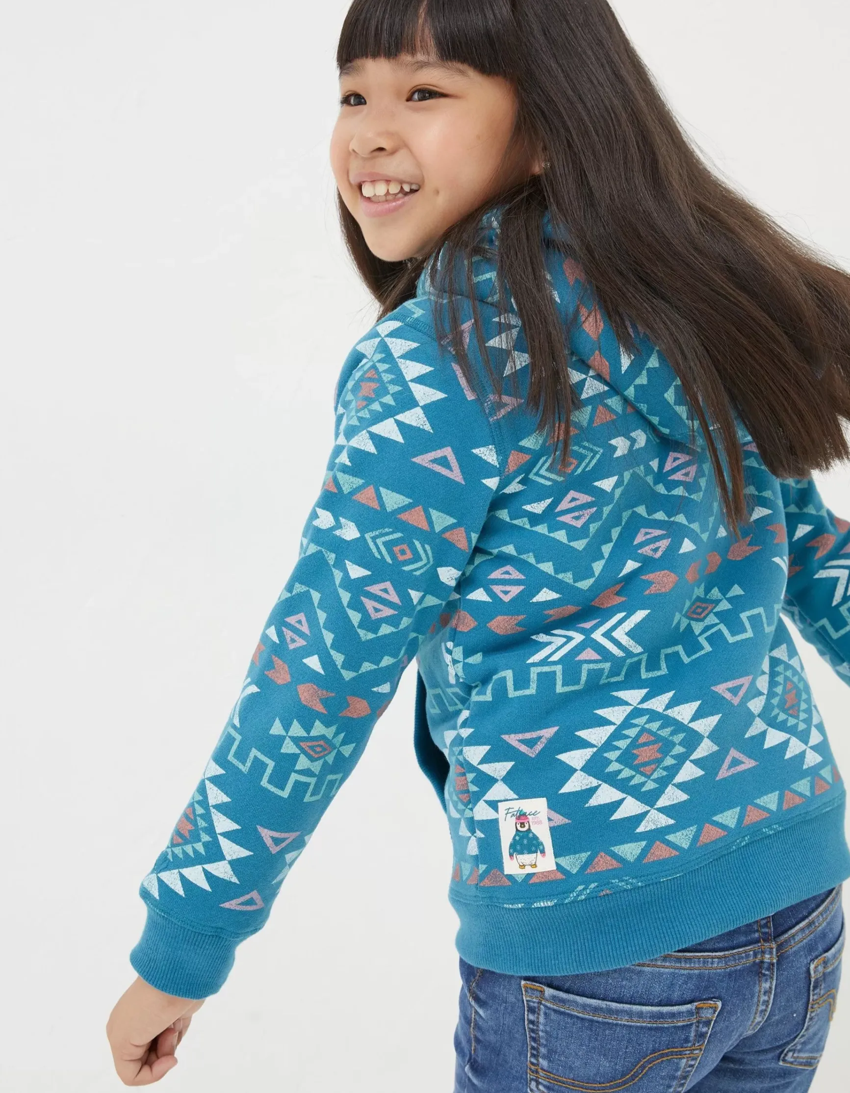 FatFace Pattern Zip Sweat Hoodie|Girls View All