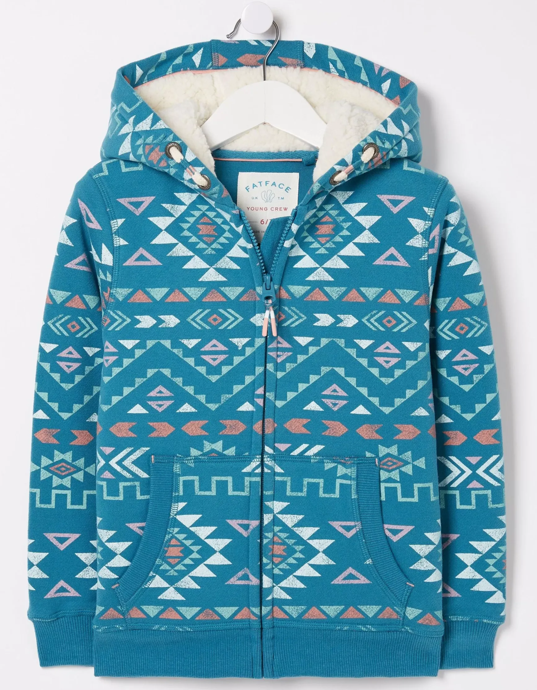 FatFace Pattern Zip Sweat Hoodie|Girls View All