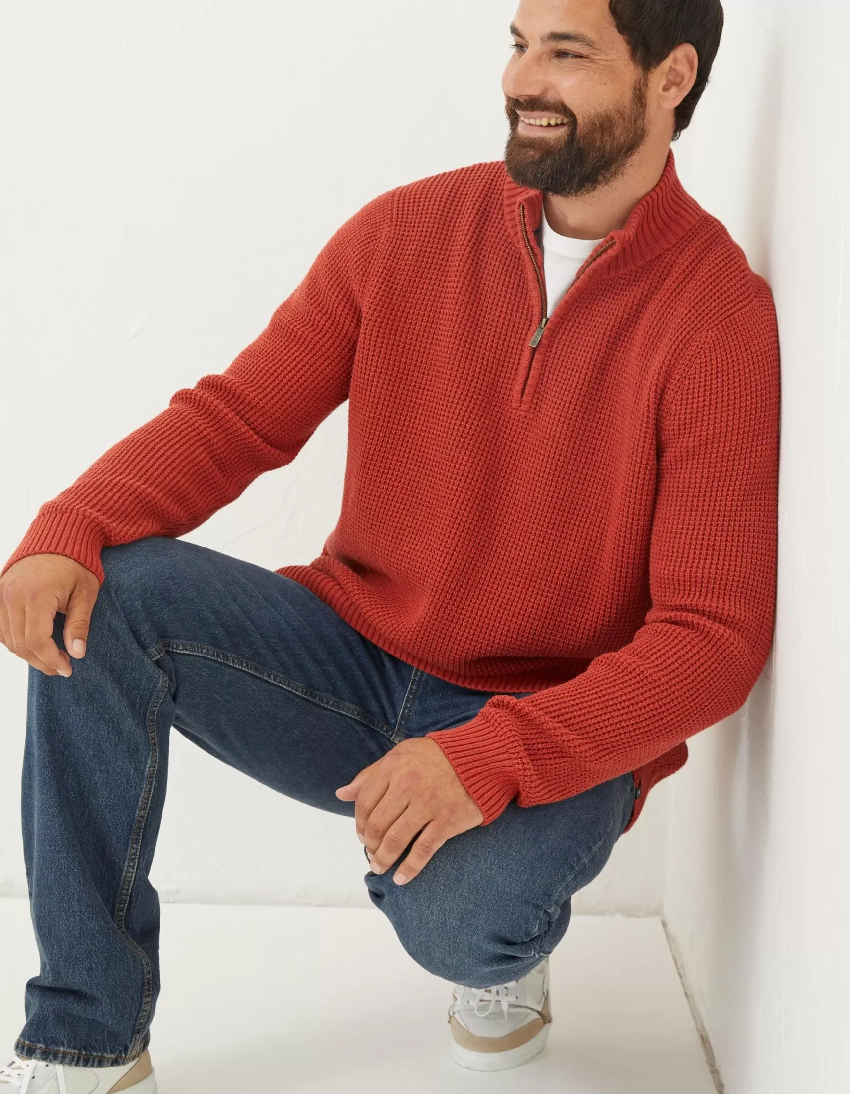 FatFace Pembrey Cotton Half Neck Jumper|Men Knitwear