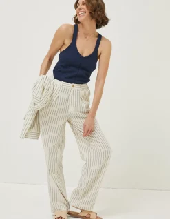 FatFace Pendeen Linen Blend Wide Leg Trousers|Women Trousers & Leggings