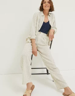 FatFace Pendeen Linen Blend Wide Leg Trousers|Women Trousers & Leggings
