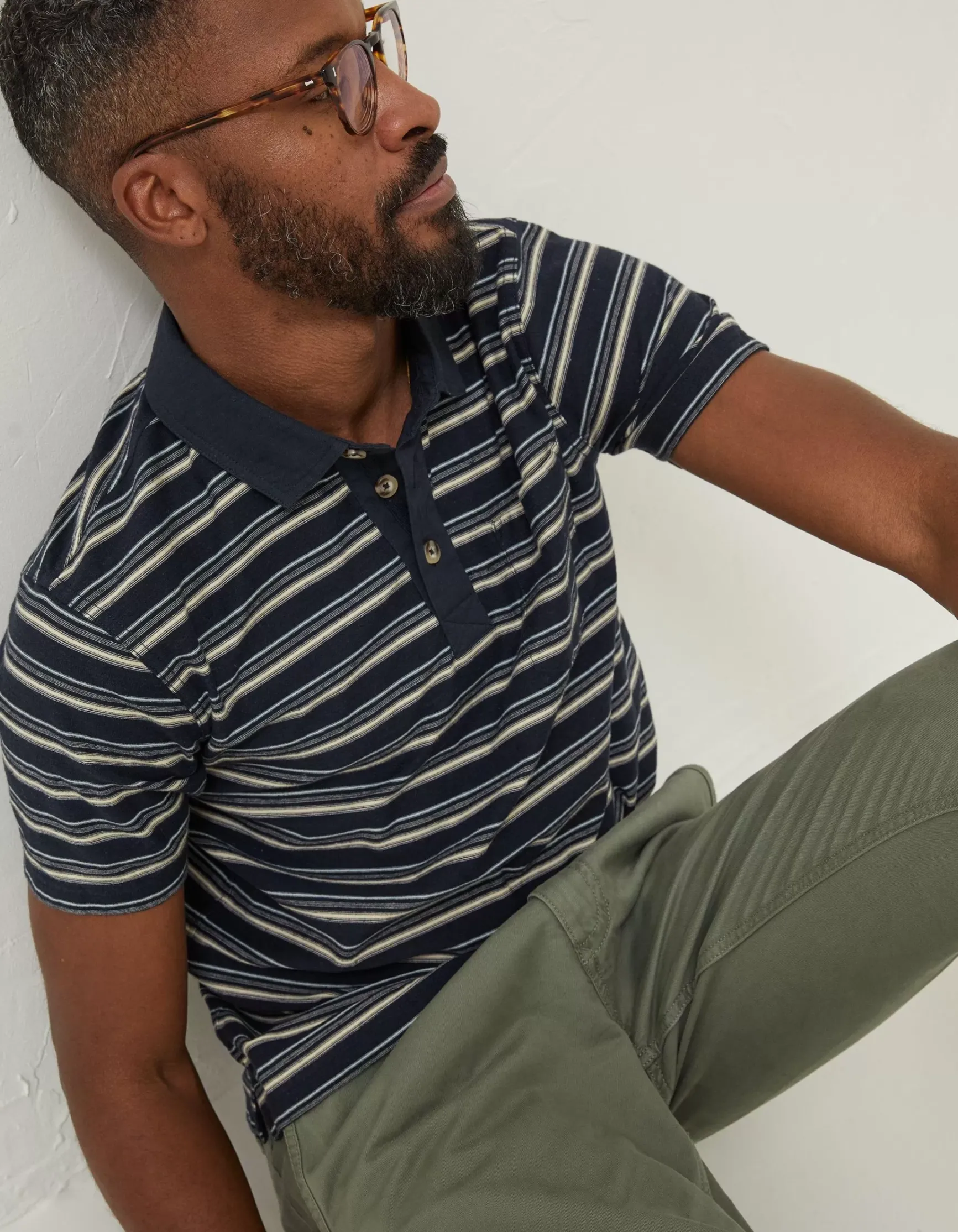 FatFace Perranporth Stripe Polo T-Shirt|Men T-Shirts