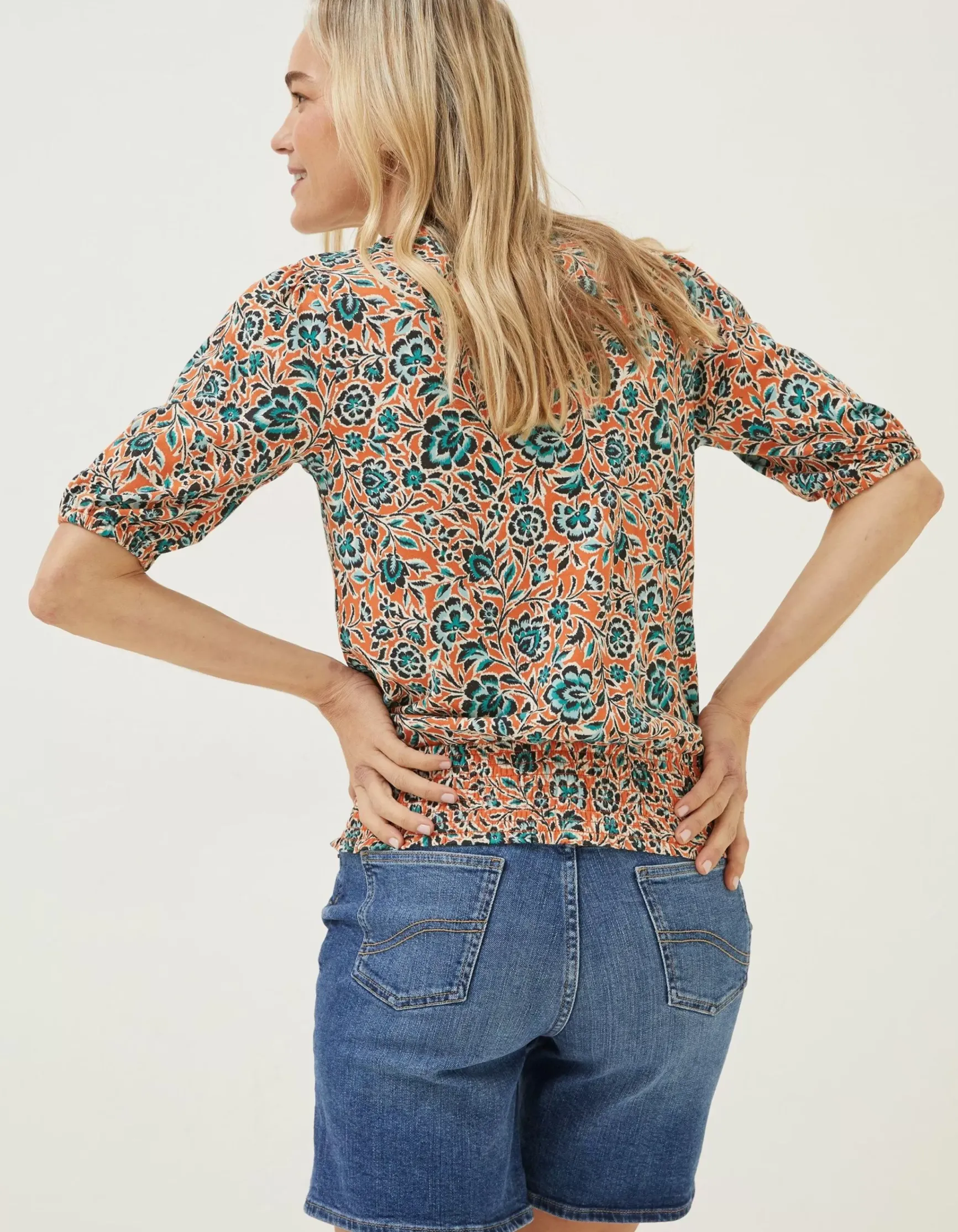 FatFace Perrie Sketch Floral Top|Women Tops & T-Shirts