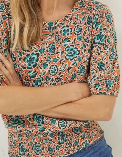 FatFace Perrie Sketch Floral Top|Women Tops & T-Shirts