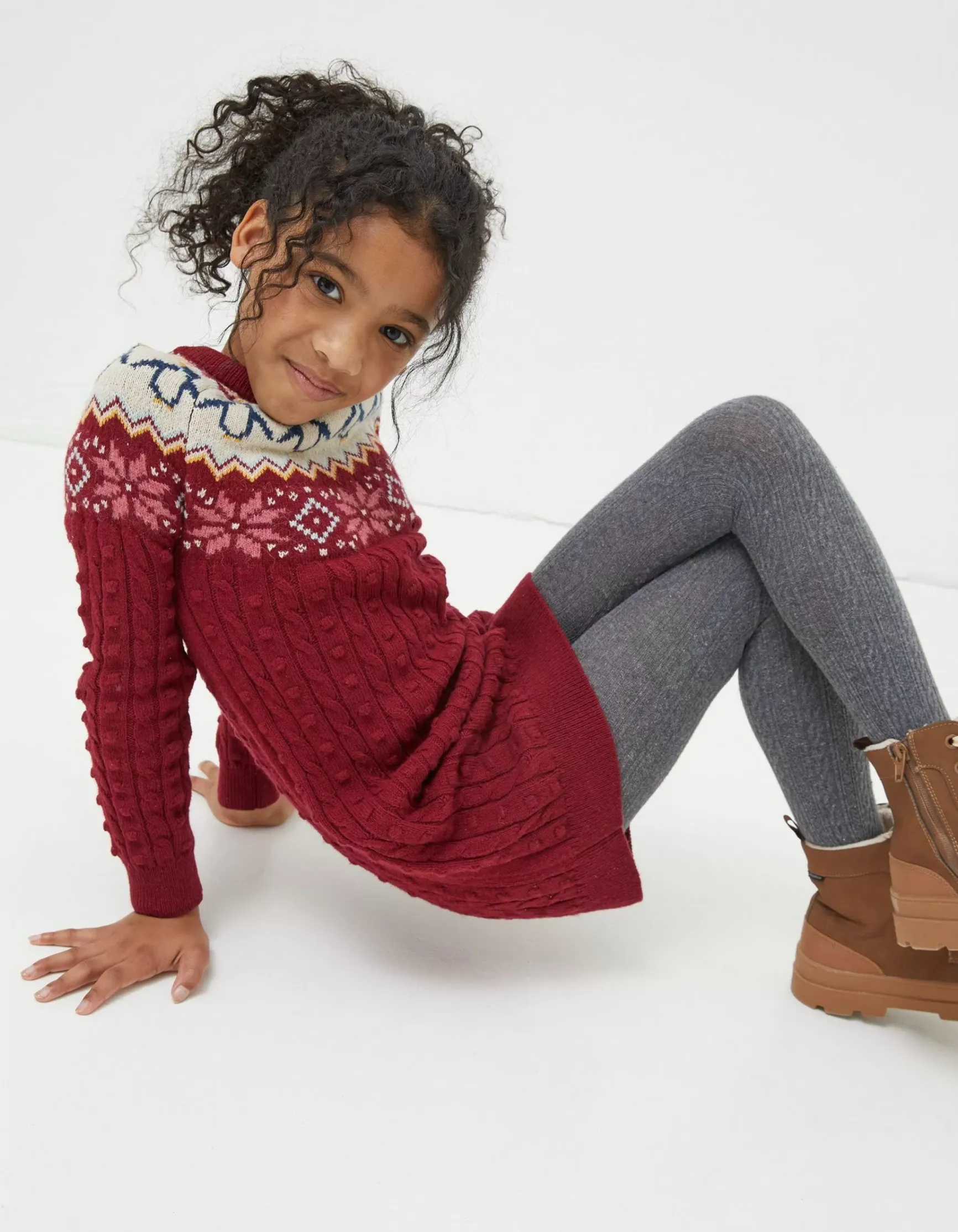 FatFace Pippa Penguin Knitted Jumper Dress|Girls View All