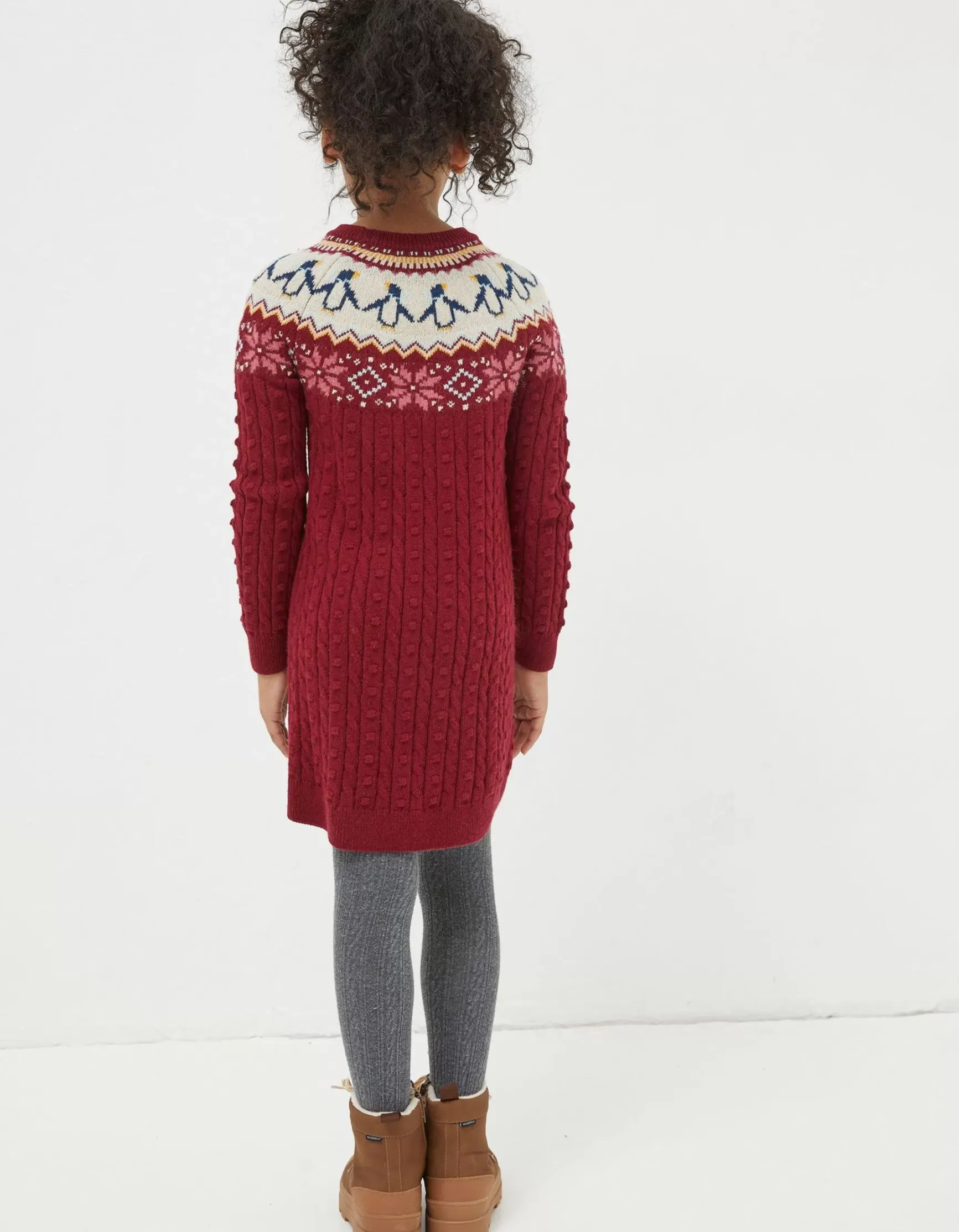 FatFace Pippa Penguin Knitted Jumper Dress|Girls View All