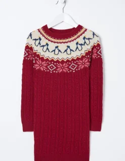 FatFace Pippa Penguin Knitted Jumper Dress|Girls View All