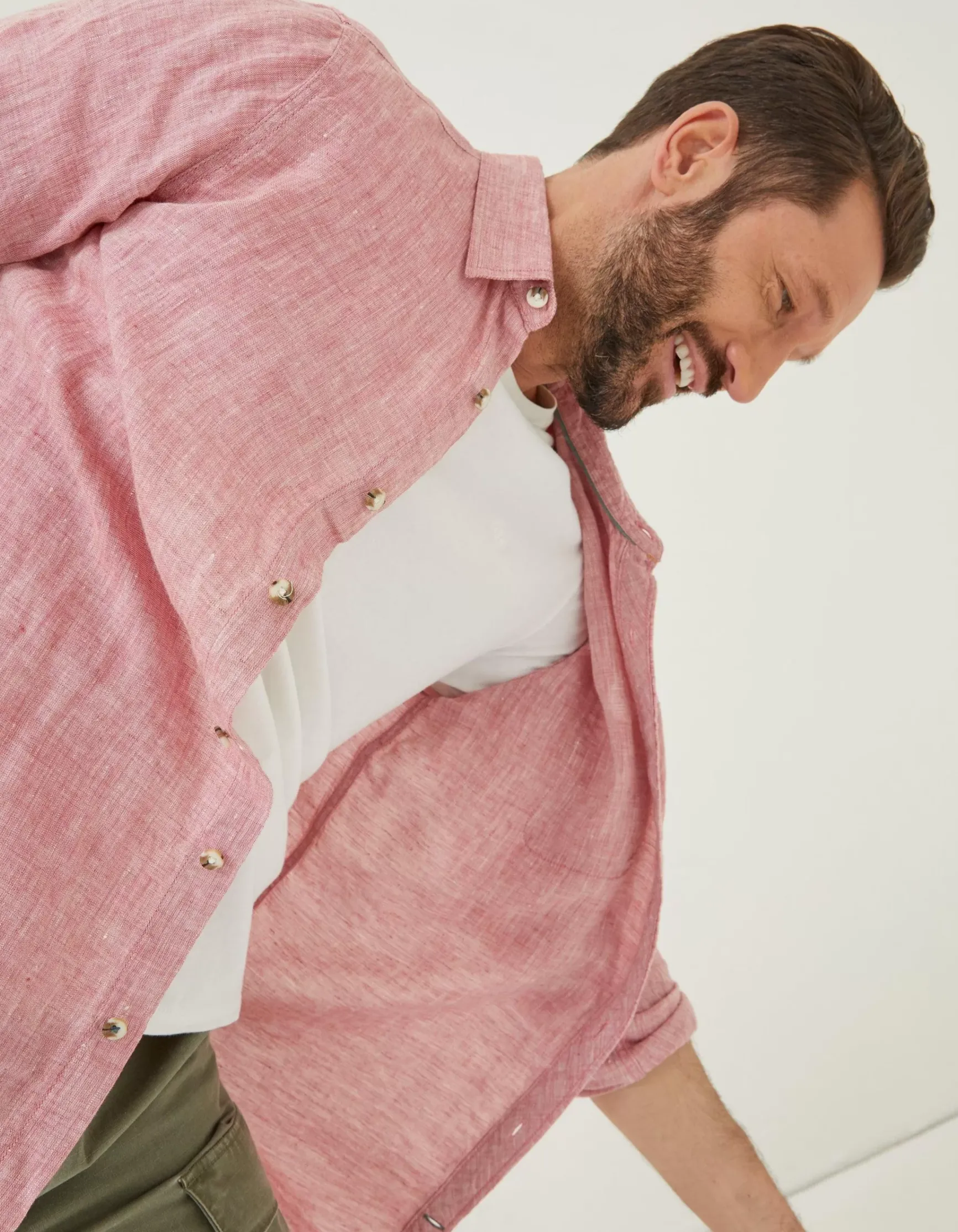 FatFace Plain Linen Shirt|Men Shirts