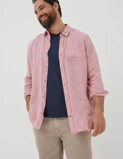 FatFace Plain Linen Shirt|Men Shirts