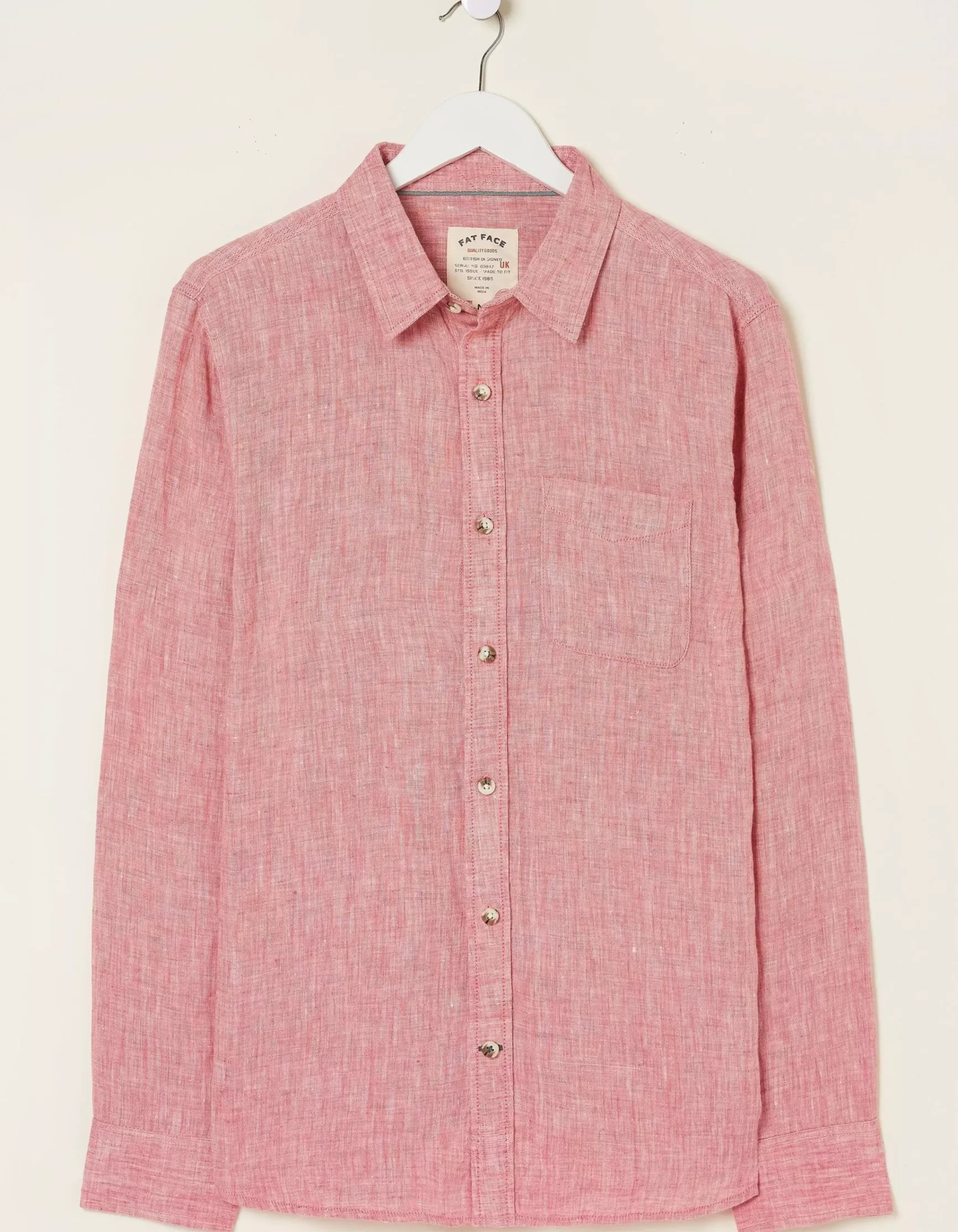 FatFace Plain Linen Shirt|Men Shirts