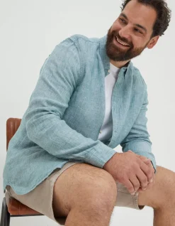 FatFace Plain Linen Shirt|Men Shirts