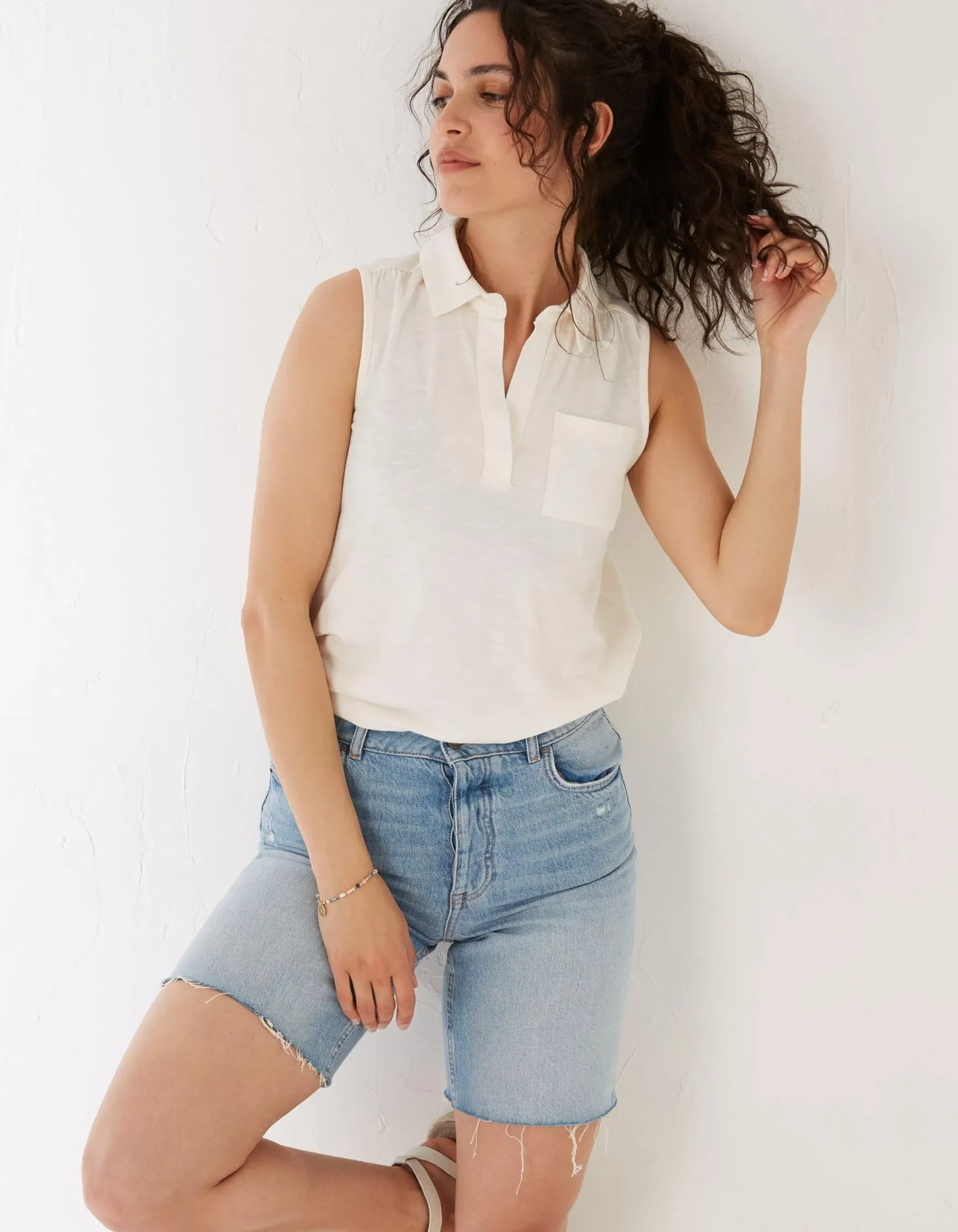 FatFace Polly Sleeveless Polo Shirt|Women Tops & T-Shirts