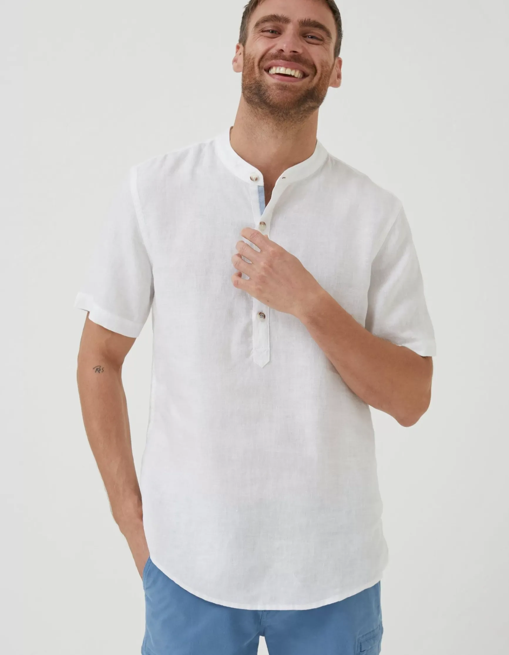 FatFace Pop Over Linen Shirt|Men Shirts