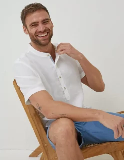 FatFace Pop Over Linen Shirt|Men Shirts