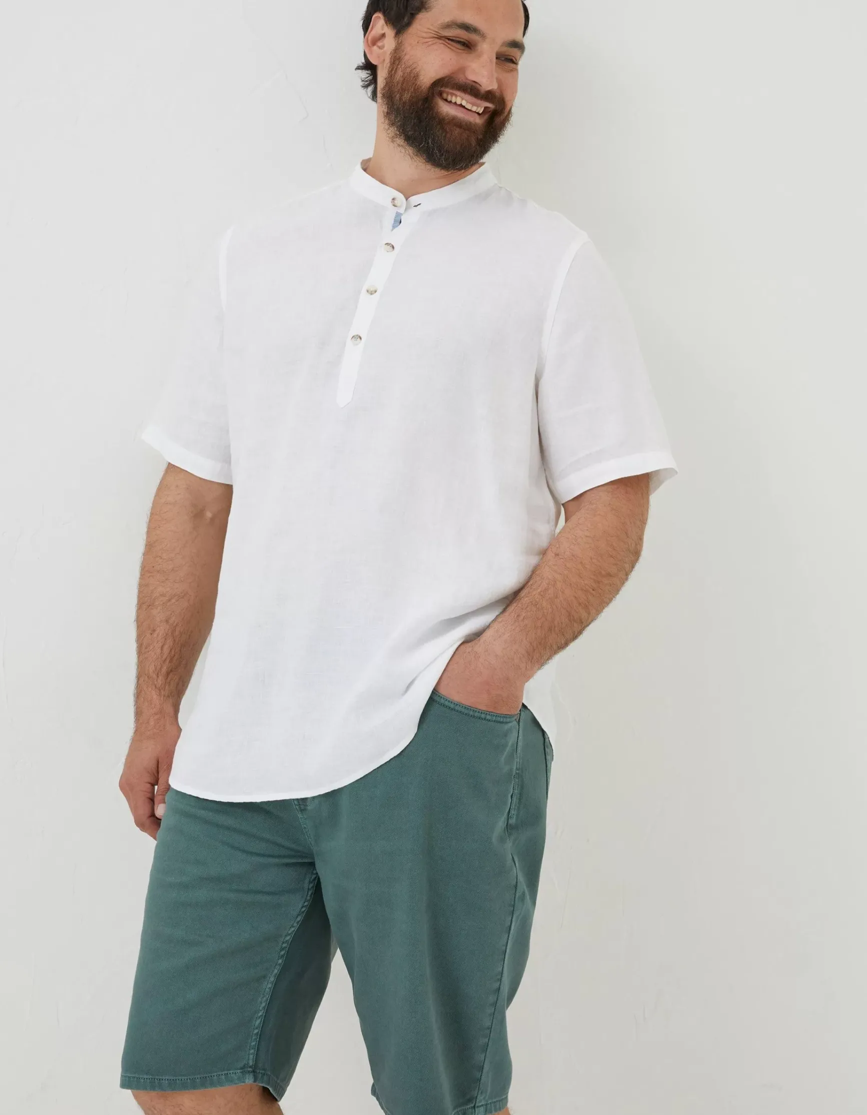 FatFace Pop Over Linen Shirt|Men Shirts