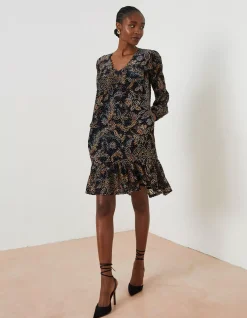 FatFace Poplar Floral Devore Dress|Women Dresses
