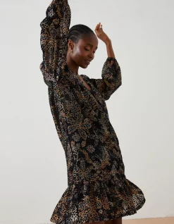 FatFace Poplar Floral Devore Dress|Women Dresses