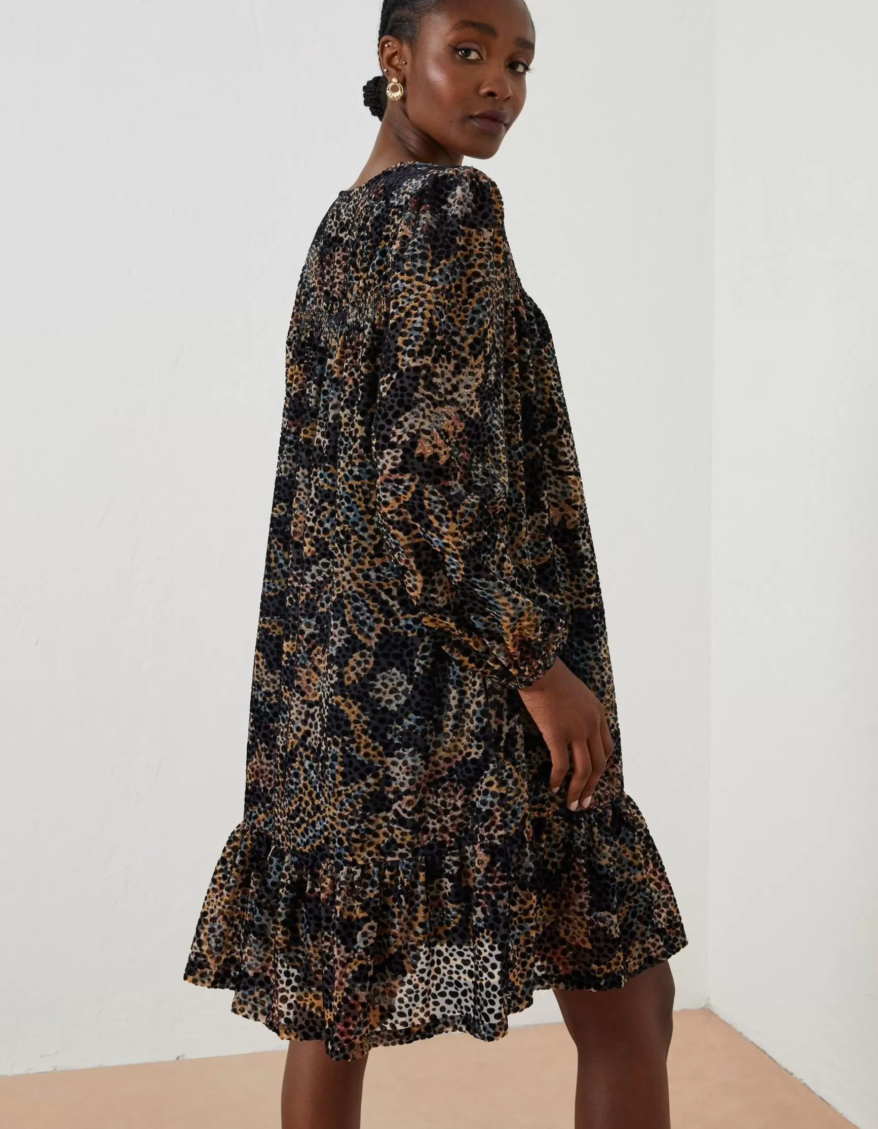 FatFace Poplar Floral Devore Dress|Women Dresses