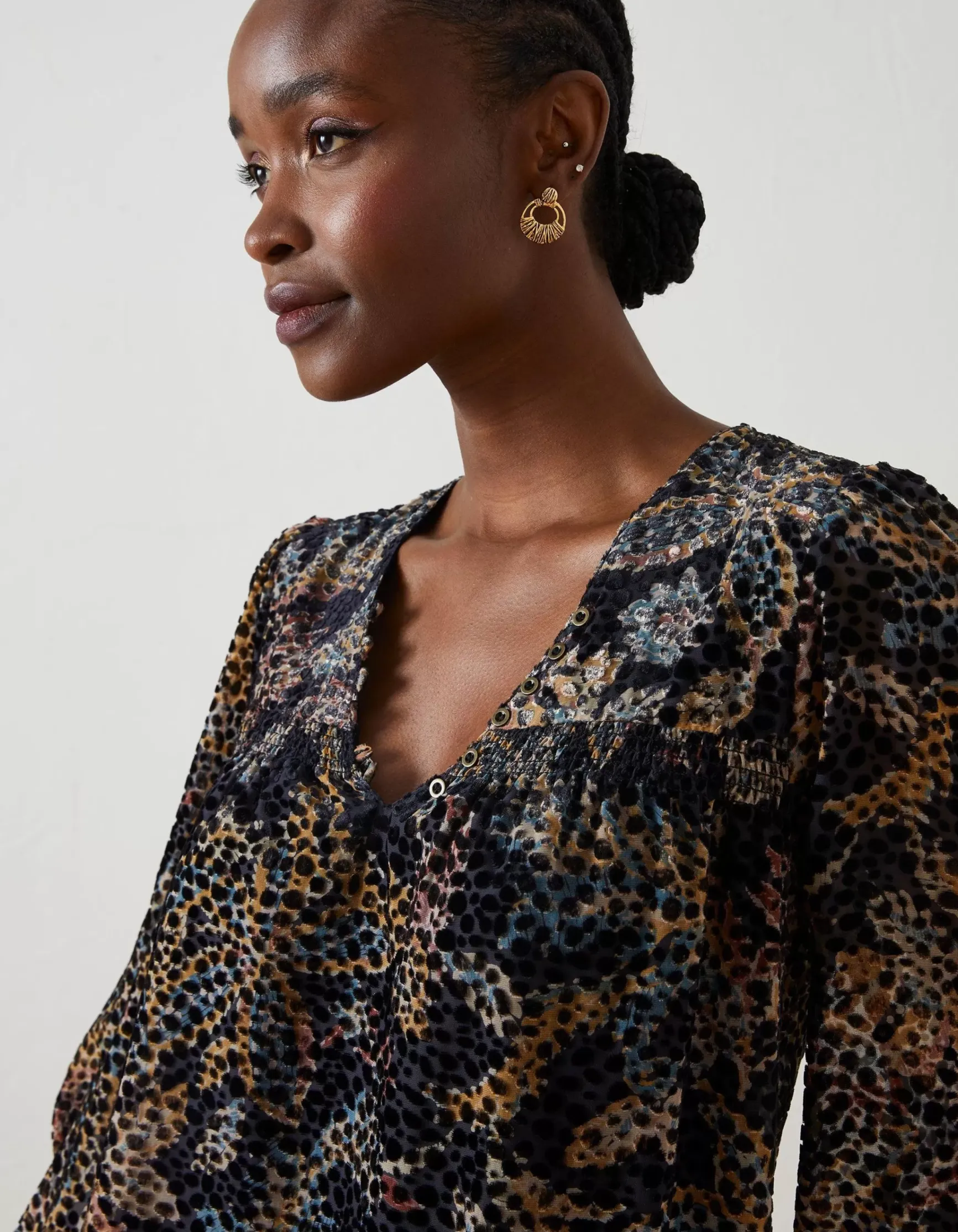 FatFace Poplar Floral Devore Dress|Women Dresses