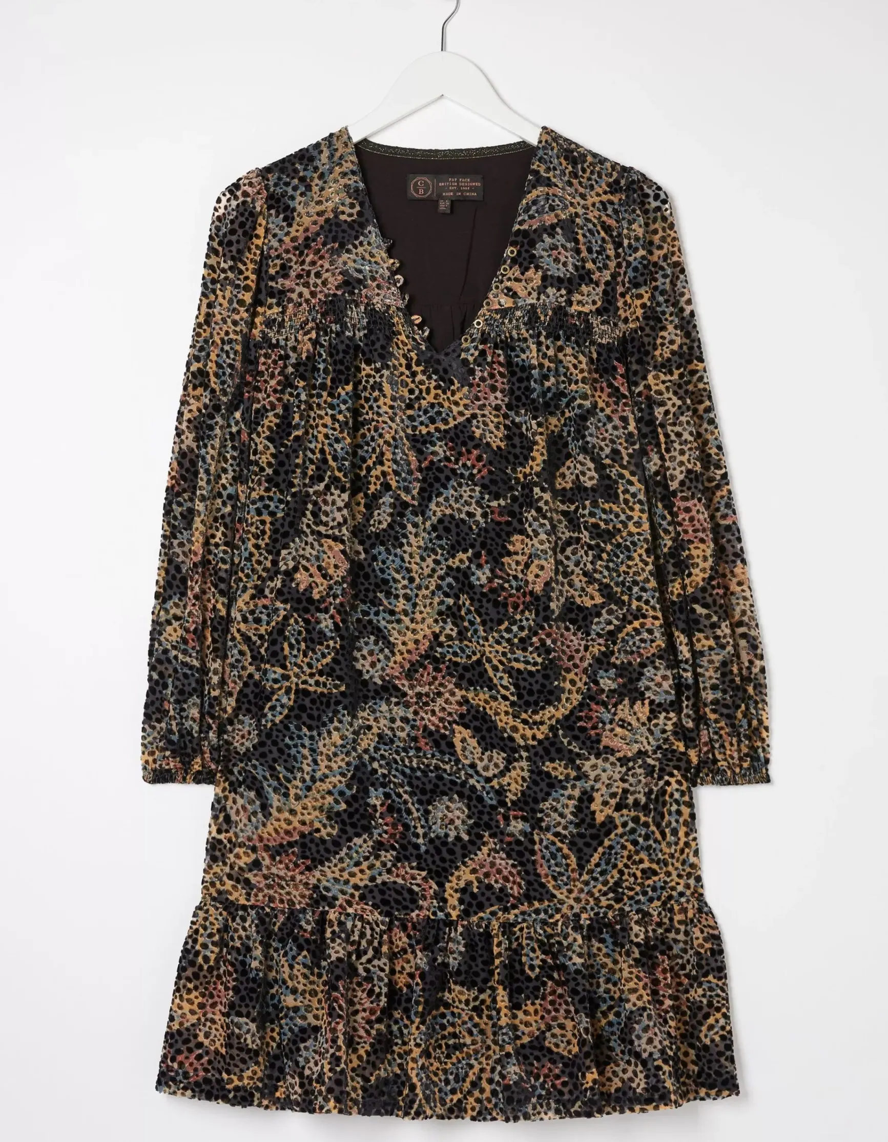 FatFace Poplar Floral Devore Dress|Women Dresses