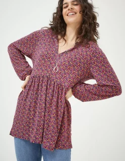 FatFace Poppy Retro Ditsy Longline|Women Tops & T-Shirts