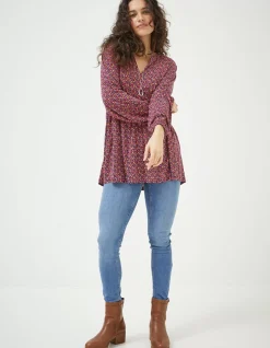 FatFace Poppy Retro Ditsy Longline|Women Tops & T-Shirts