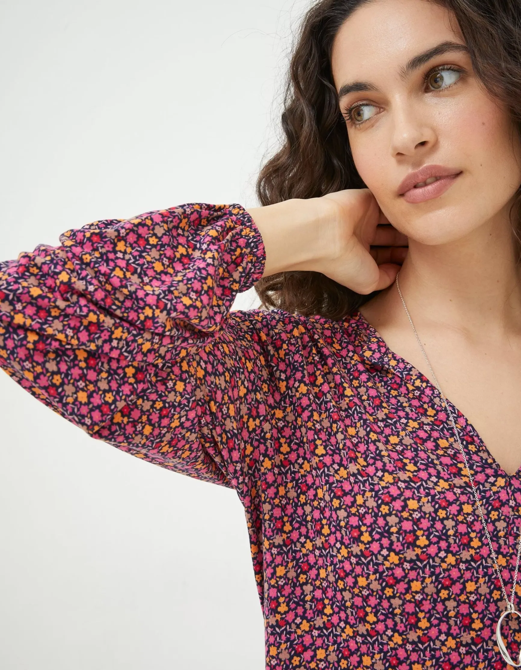 FatFace Poppy Retro Ditsy Longline|Women Tops & T-Shirts