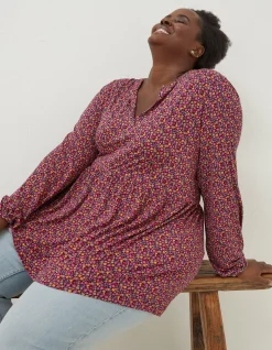 FatFace Poppy Retro Ditsy Longline|Women Tops & T-Shirts