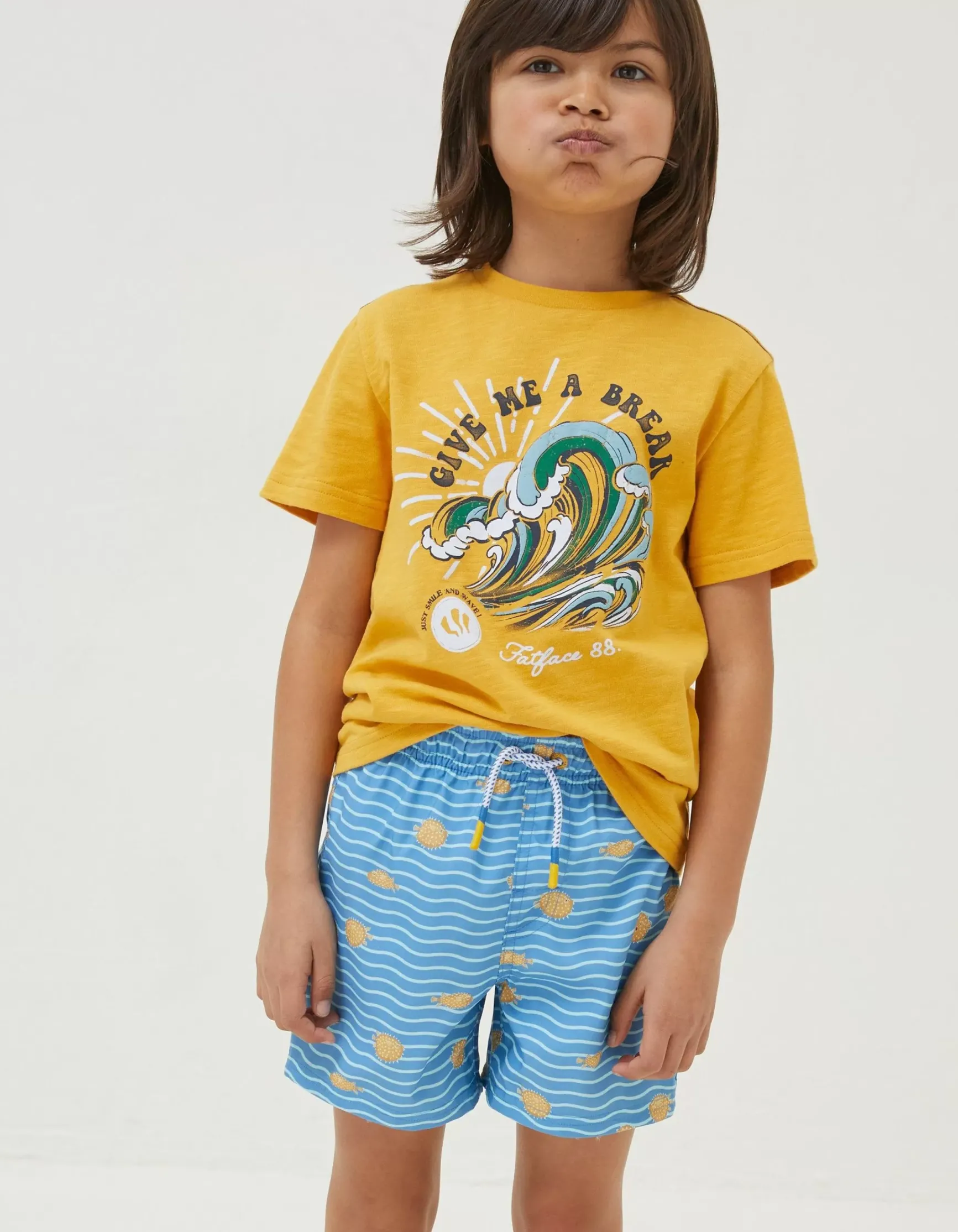 FatFace Pufferfish Swim Shorts|Boys View All