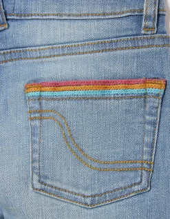 FatFace Rainbow Embroidered Denim Shorts|Girls View All